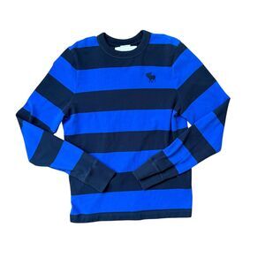 VINTAGE Abercrombie & Fitch Men's Long Sleeve XXL Blue/Black Stripe EUC